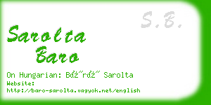 sarolta baro business card